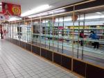 Portable Wheel Shop Display Shelving Lockable Glass Cabinet For Shopping Mall