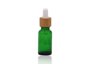 Quality Green Oil 18mm Cosmetic Glass Dropper Bottles With Bamboo Dropper Printing Pipette wholesale