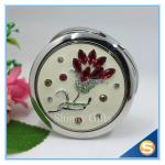 Shinny Gifts Customized Flower Design Round Shape Portable Pocket Mirror