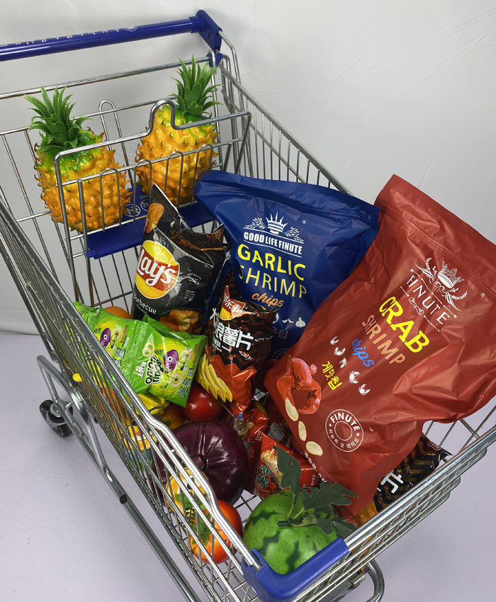 150L German Regular Supermarket Metal Trolley without Base Frame with Child Seat Self-Produced and Wholesale