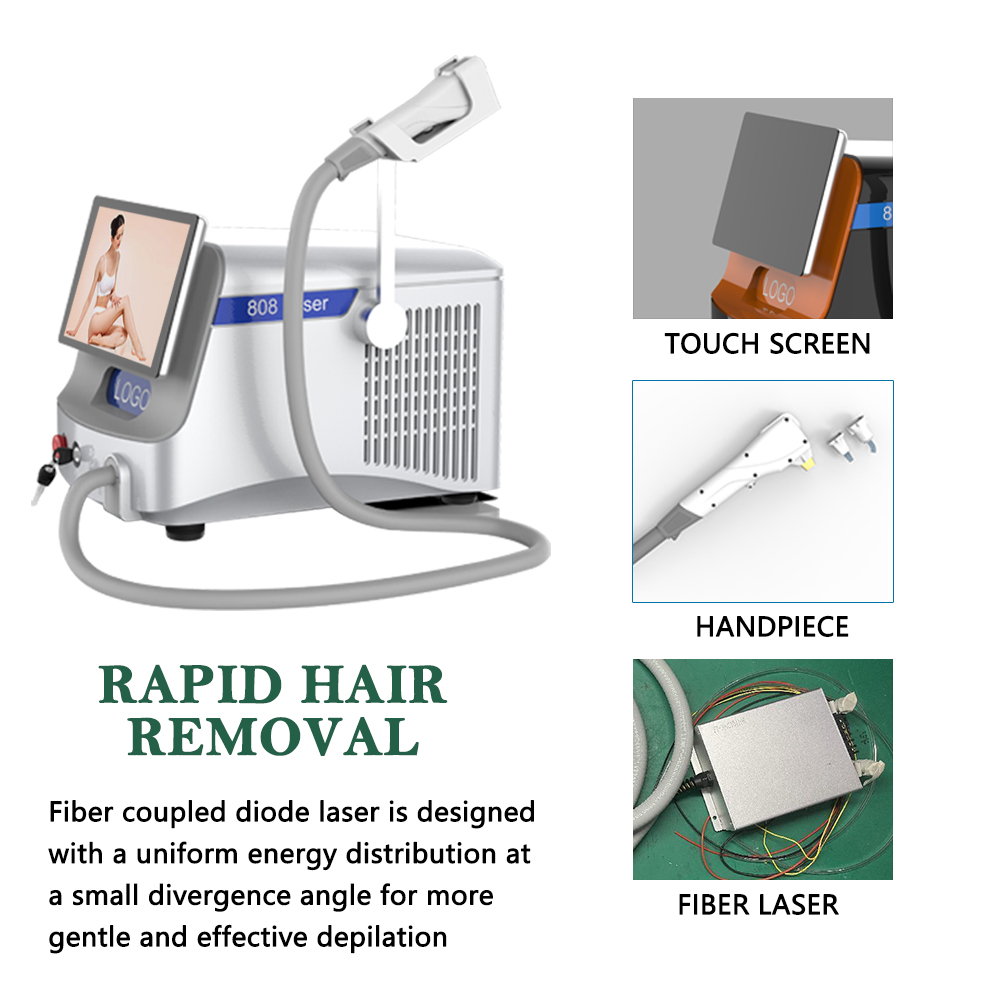 15 Inch Color Touch Screen 810nm Fiber Laser Hair Removal Machine with 1000w Power
