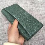 Authentic Smooth Stingray Skin Lady Large Wallet Genuine Leather Female Clutch