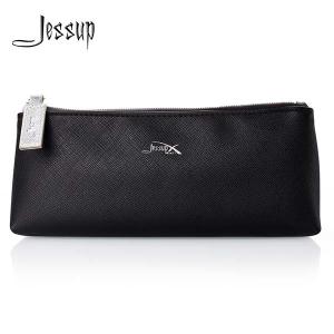 Quality Black ODM Leather Travel Makeup Bag Metal Zipper Head wholesale