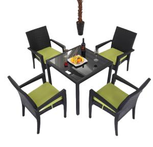 Quality Black Wicker Patio Dining Table Garden Restaurant Dinning Table Set wholesale