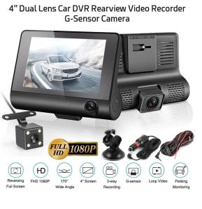 Quality Wide Angle 4inch Digital Car DVR Three Lens Dash Cam Black Box Video Recorder G Sensor wholesale