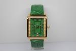 Rectangle Luxury Green Jade Watch 22 * 20 Mm For Women Custom Logo