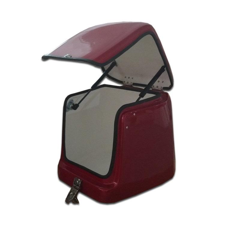 67L White Color Fiberglass Motorcycle Food Delivery Box Pizza Delivery Box with Locks and Keys