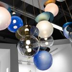 Nordic designers color glass ball chandeliers minimalist modern creative