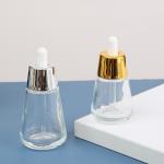 Water Shape 1oz Hair Oil Glass Empty Dropper Bottles Cosmetic Essential Oil