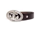 Western Mens Casual Leather Belt Zinc Alloy Buckle Durable BRACHI