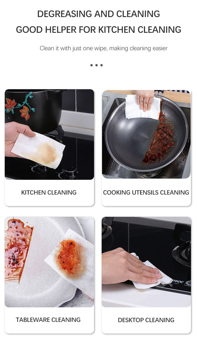 Big Size Square Cleaning Wet Wipes Remove Stains on Cookware Wet Tissue Wipes for Kitchen