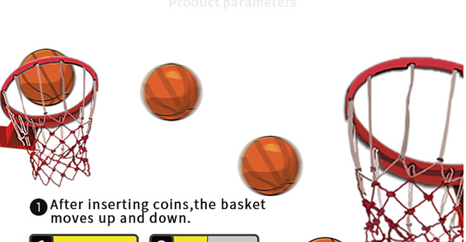 Basketball Mechanical Ticket Redemption Game Machine For 2 Players