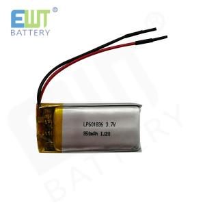 Quality LP601836 3.7V 350mAh Lithium Polymer Battery 1S1P for Durable Air Or Sea Shipping wholesale