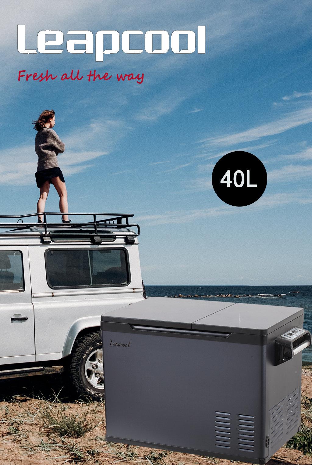 30L/40L/50L Portable Car Refrigerator with Dual Temperature Control and 45W Compressor
