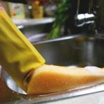 Water Resistant Hand Sponge Gloves , Sponge Gloves For Washing Dishes