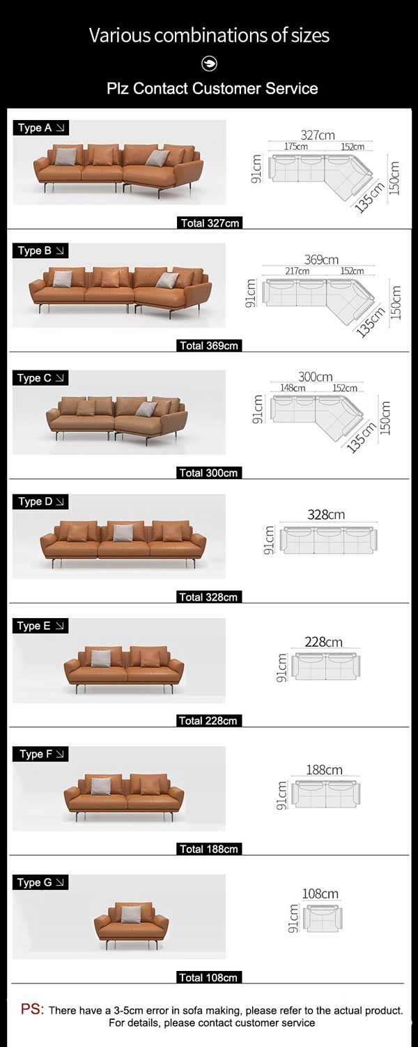 114 Inch Furniture Living Room Sectional Sofa With Chaise Office Leisure Business