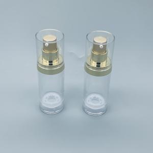 Quality Gold Transparent Plastic Cosmetic Airless Pump Bottles Vacuum Packaging 30ML wholesale