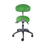 5 Universal Wheels Dentist Stool Green Color Metal Base Dentist Saddle Chair