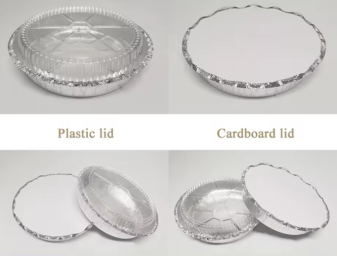 10 Inch Round Foil Pans Disposable Aluminum 2L Big Round Foil Tray