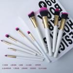 10Pcs Luxury Cosmetic Makeup Brush Set White Wooden Handle Custom Logo
