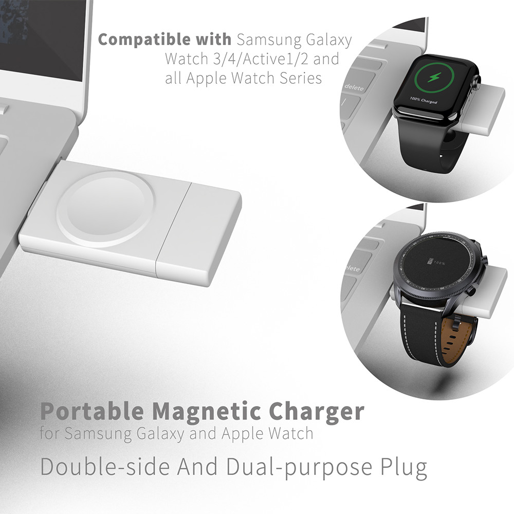 2.5W Samsung Apple Watch Charger With Overcharge Protection White/Black Color