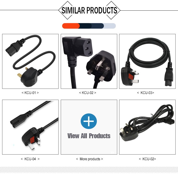 H05vv-f 3*0.5mm2/0.75mm2 IEC Female End Type UK 3 Prong Cable for Desktop PDU Connector