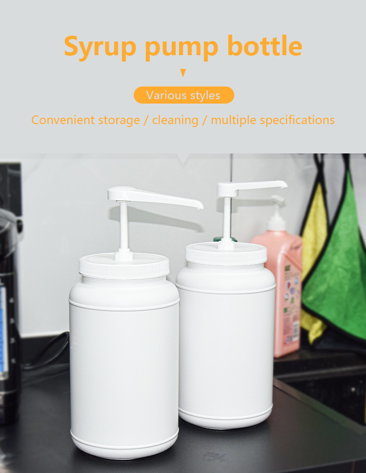 5ml 8ml 10ml Syrup Pump Dispenser With Std Head 3000ml PE Bottle Condiment Kit