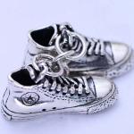 Men and Women Sterling Silver Pendant Necklace with Silver Shoes Pendant