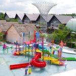 Fiberglass Spray Park Equipment With Straight Slide Erosion Resistant