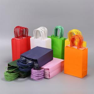 Quality Handmade Paper Type Kraft Paper Custom Printed Craft Gift Shopping Bag With Logo wholesale