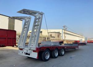 Quality Jost E100 3 Axle 60 Tons 100 Tons Hydraulic Extendable Lowboy Low Bed Truck Semi Trailer wholesale