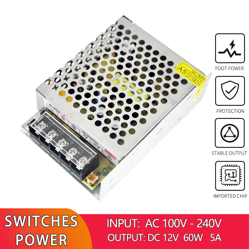 60W 5A Indoor Cabinet Switch Power Supply For LED Lighting Electronic Constant Voltage