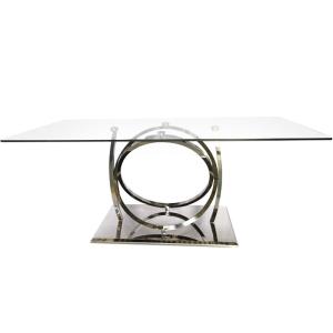 Quality Polished Stainless Steel Dining Room Table With Glossy Finish wholesale