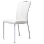 Wear Resistant Leather Dining Room Chairs With Electroplated Steel Legs