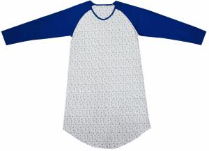 Quality Ladies Cotton Jersey Blue/Floral Printed Raglan Long Sleeve V Neck Nightdress Sleepwear Allover Print wholesale