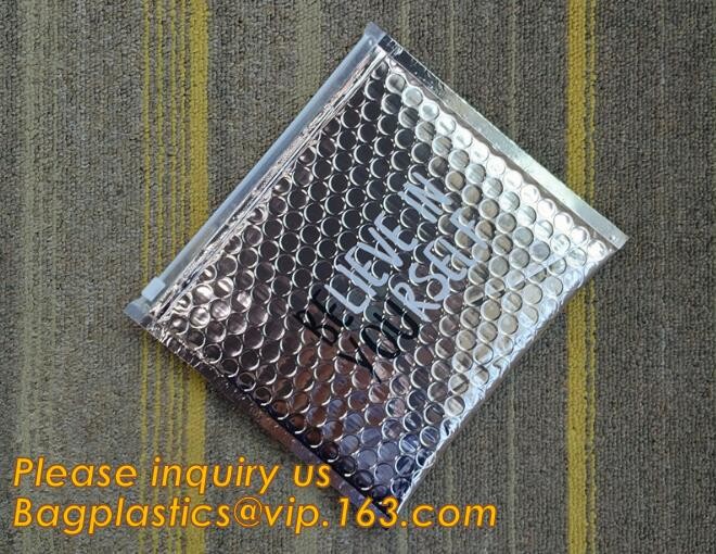Cosmetic Pink Slider Padded Bag/Silver k Bag With Bubble,Padded Envelopes Cheap Aluminium Foil k Holographic