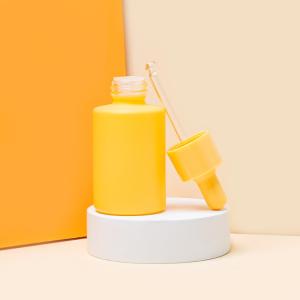 Quality OEM Yellow Color Serum Glass Bottles Oil Dropper Packaging wholesale