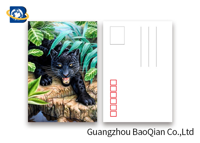 Customized Size 3D Lenticular Postcards Wild Animals Pattern Pictures UV Printing