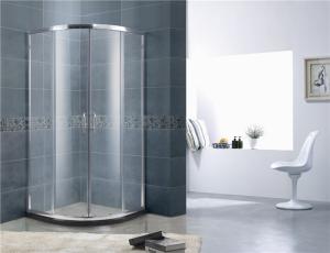 Quality Round 6 mm Tempered Glass Shower Doors Sliding Chromed Profiles with Stainless Wheels wholesale