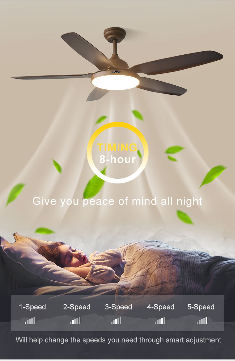 100% Copper Motor 52 Inch 1320cm Energy Saving 5 Blade LED Ceiling Fan for Hall Room