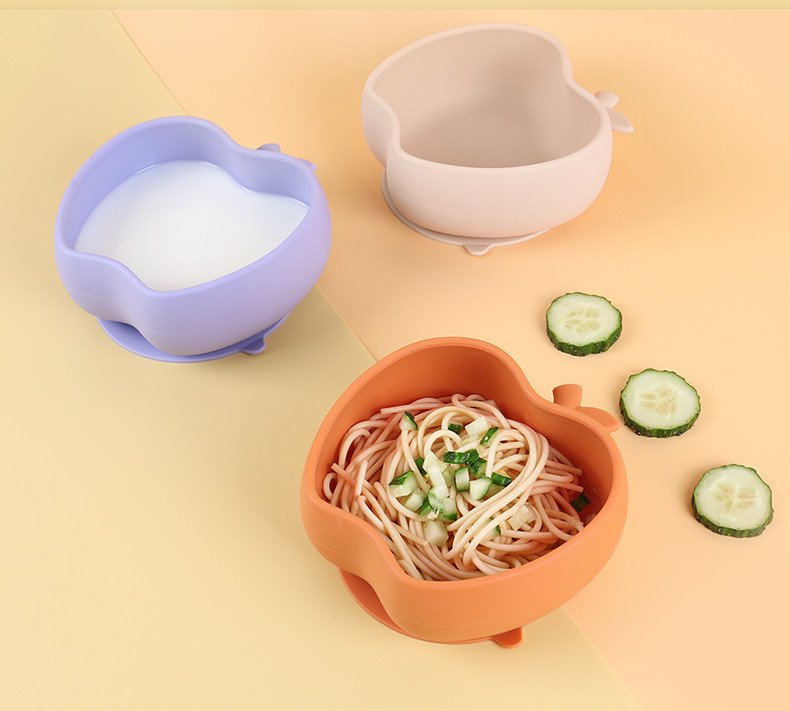Baby Silicone Bowl Suitable For Microwave Heating Baby Food Grade Non Slip Silicone Complementary Food Bowl