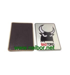 Quality Promotional metal tin fridge magnet tin plate with embossing Logo wholesale