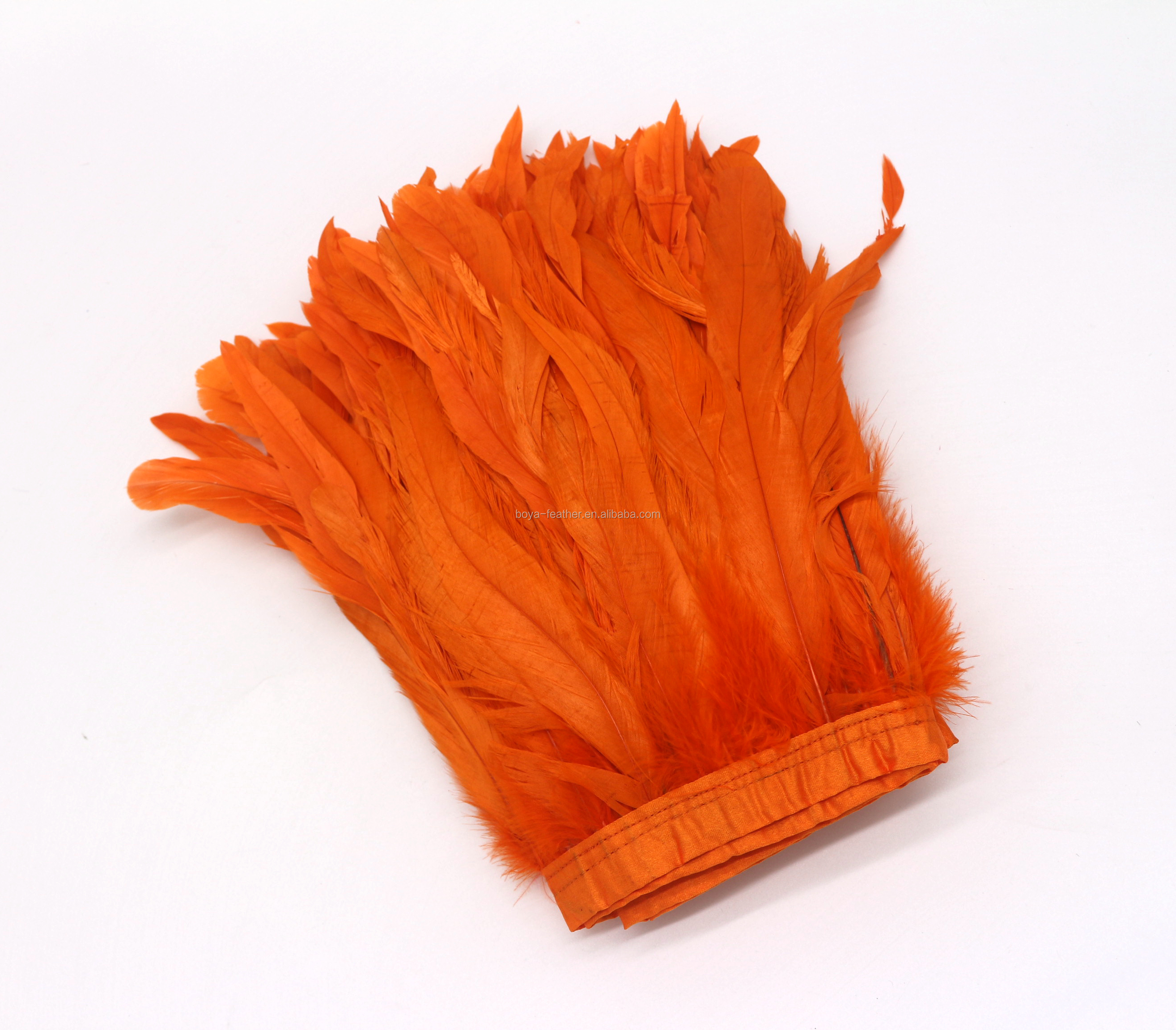 Vibrant Dyed Chicken Feather Coque Rooster Fringe Trim for Party Decoration Supplies