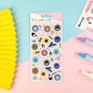 Quality Pet Adhesive 3D Cartoon Stickers UV Offset Printing Package Seal Stickers wholesale