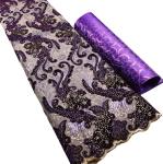 Bridal Lace Sequins Embroidery Embroidered Polyester velvet lace for wedding