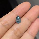 IGI Certified Fancy Vivid Blue Synthetic CVD Diamond Pear Shape 3.64ct