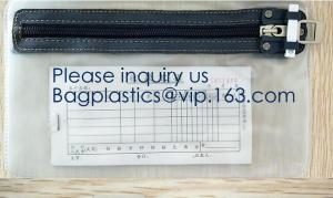 Quality Zipper Vinyl PVC Leather Bank Deposit Bags Bank Deposit Bag With Key Ring,Locking Courier Bag 1000 Denier Nylon Combinat wholesale