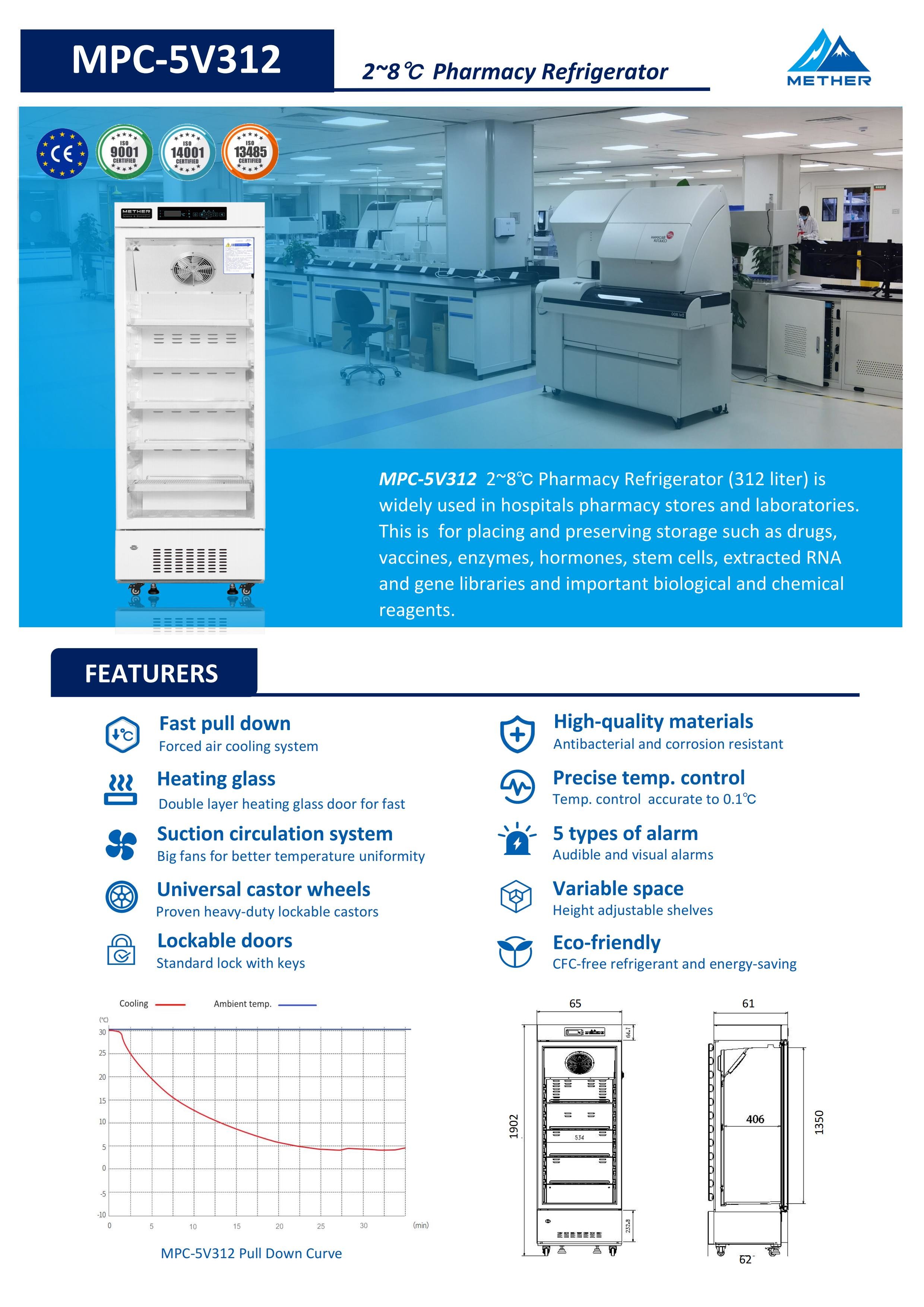 312L Laboratory Refrigerator Precision Storage For Research & Medical Supplies