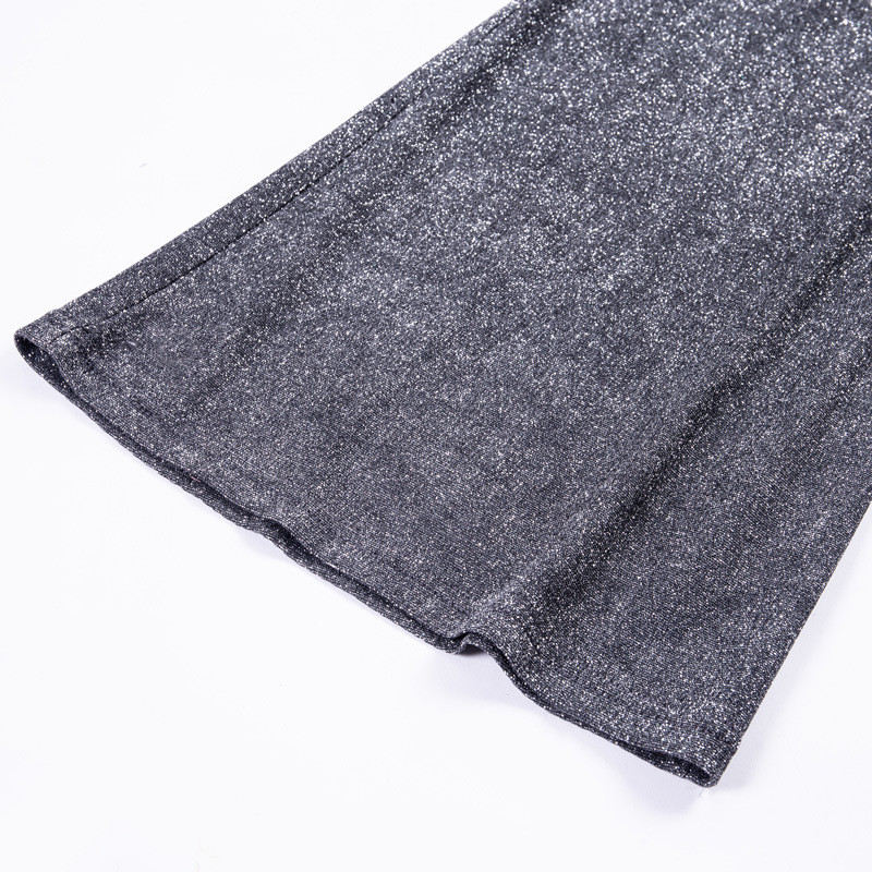 Silver Silk Ladies Casual Pants , Women's High Waisted Wide Leg Pants
