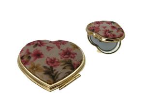 Quality Metal heart good quality compact mirror wholesale